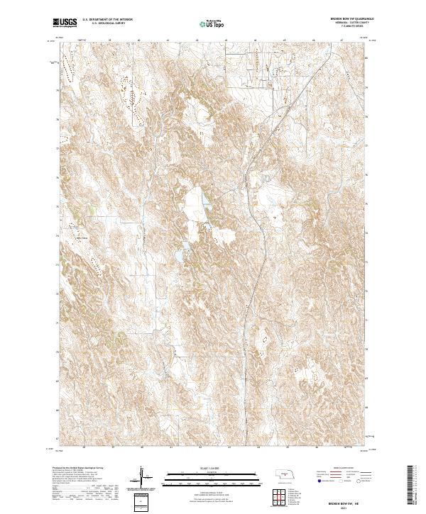 USGS Topographic Map – Broken Bow SW