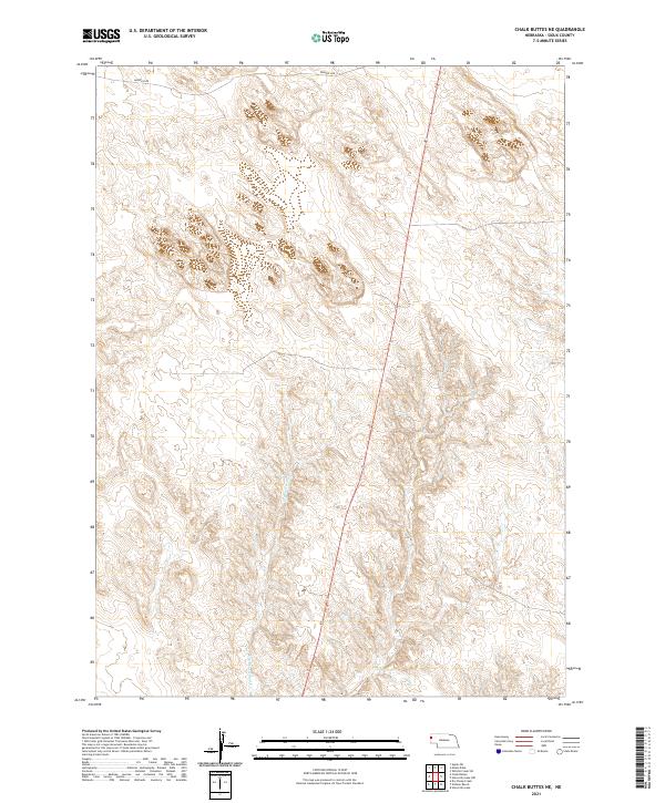 2021 Map of Chalk Buttes NE, 2021 Print
