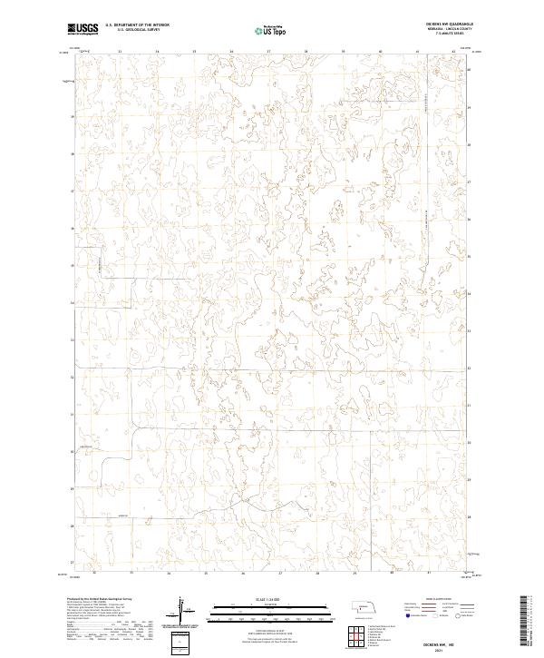2021 Map of Dickens NW, 2021 Print