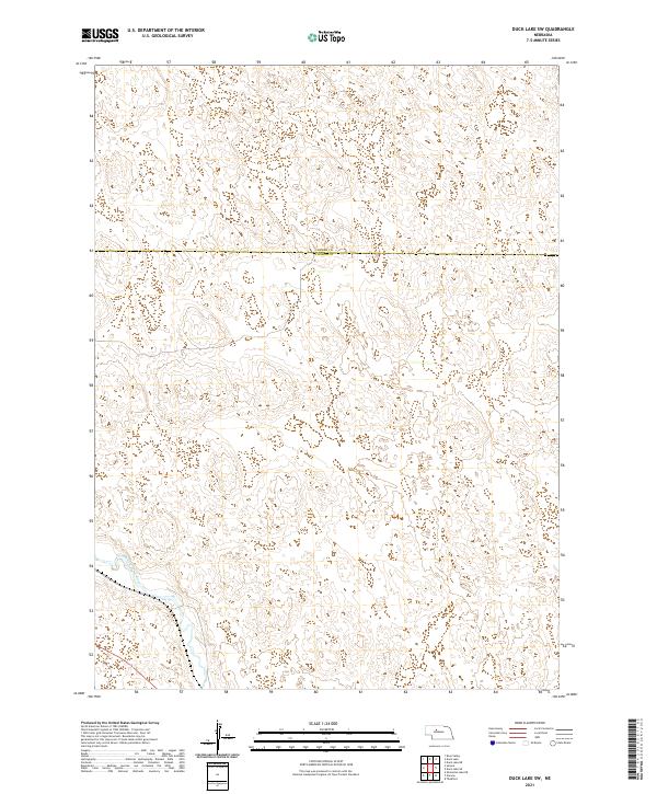 2021 Map of Duck Lake SW, 2021 Print