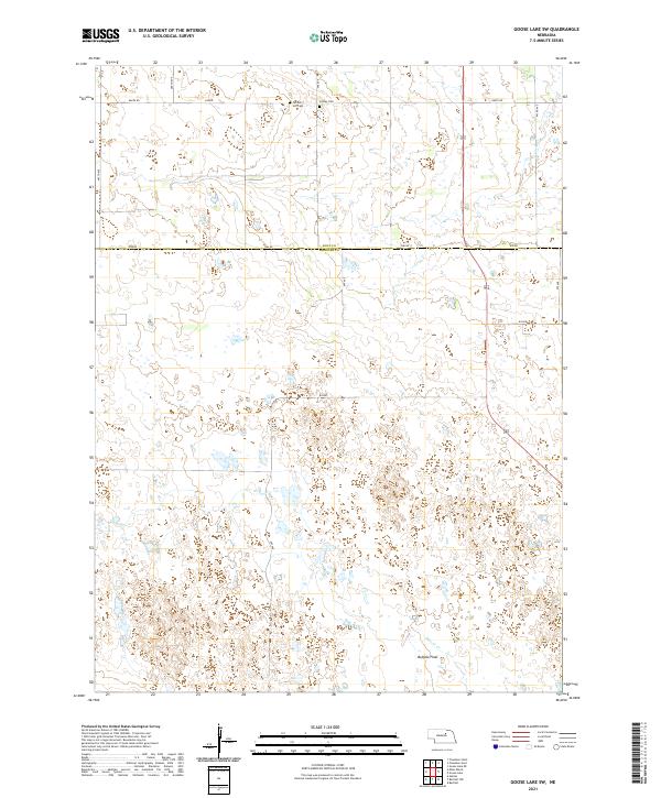 2021 Map of Goose Lake SW, 2021 Print