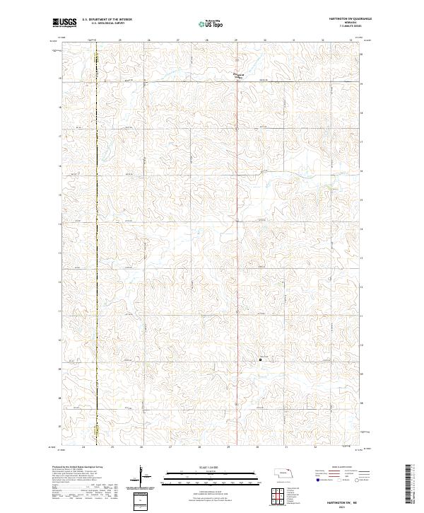 USGS Topographic Map – Hartington SW