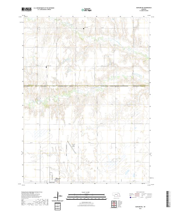 USGS Topographic Map – Harvard NE