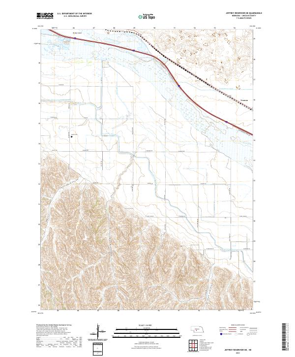 USGS Topographic Map – Jeffrey Reservoir NE