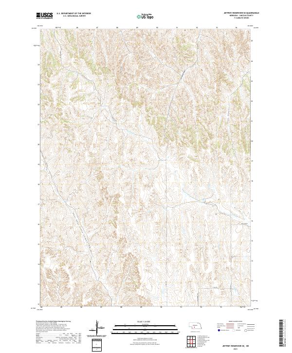 USGS Topographic Map – Jeffrey Reservoir SE