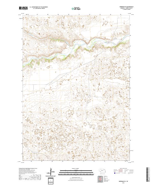 USGS Topographic Map – Merriman SE