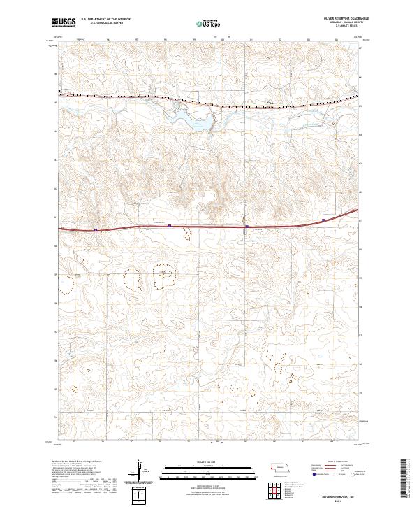 USGS Topographic Map – Oliver Reservoir