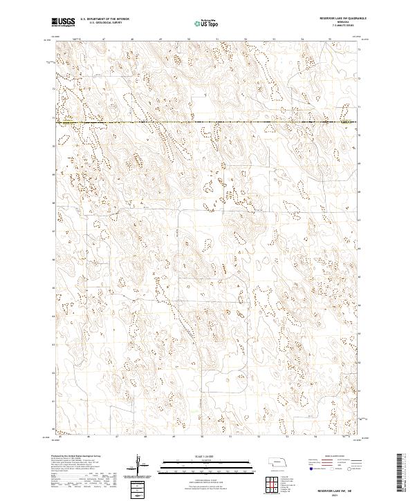 2021 Map of Reservoir Lake SW, 2021 Print