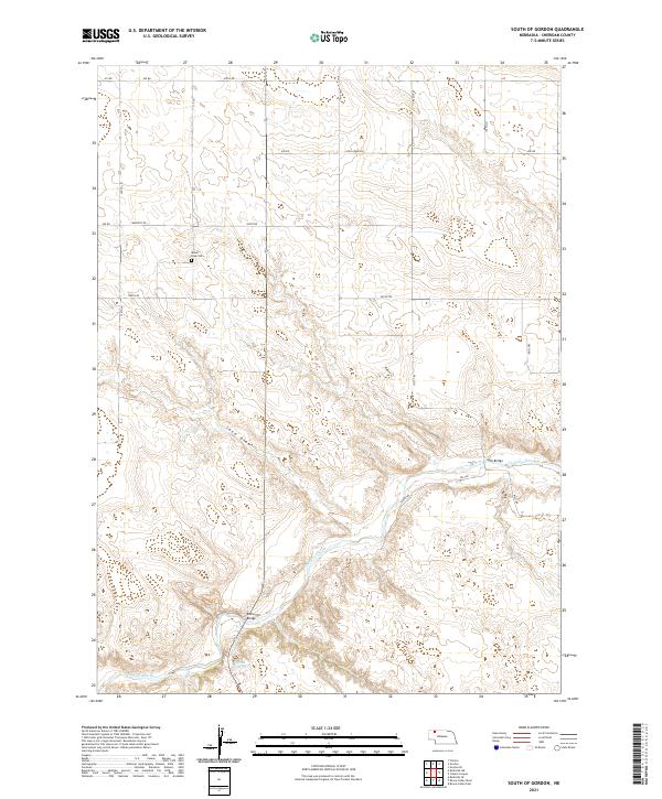 USGS Topographic Map – South of Gordon