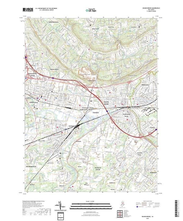 USGS Topographic Map – Bound Brook