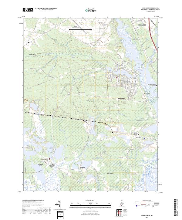 USGS Topographic Map – Dividing Creek