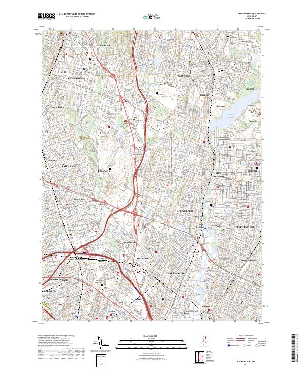 USGS Topographic Map – Hackensack