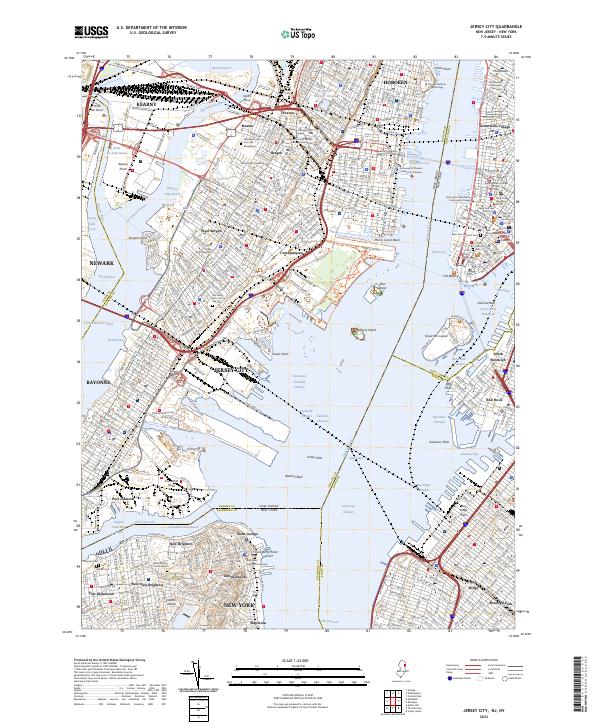 USGS Topographic Map – Jersey City