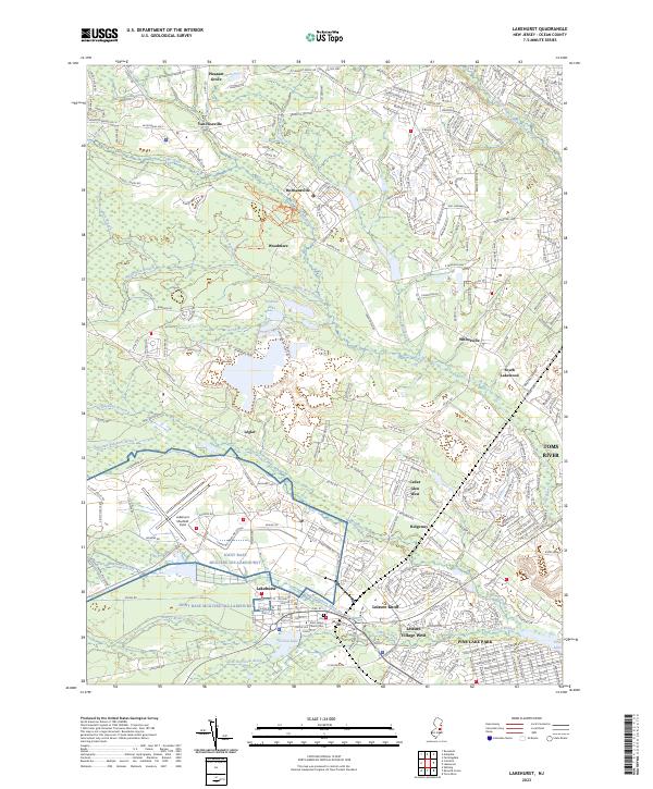 USGS Topographic Map – Lakehurst