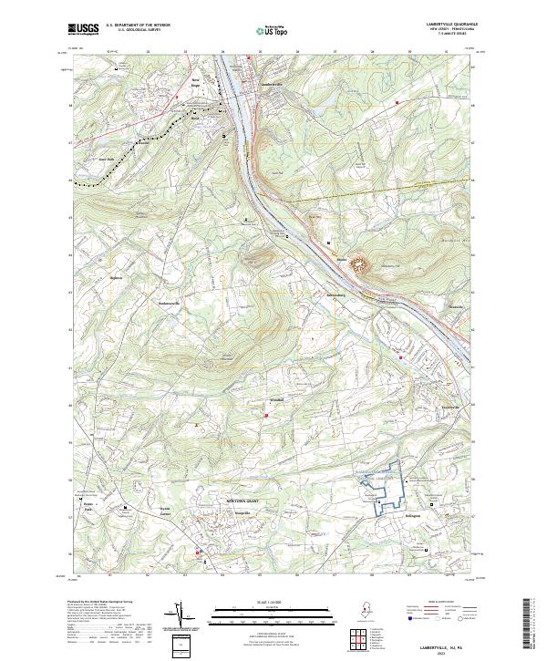 USGS Topographic Map – Lambertville