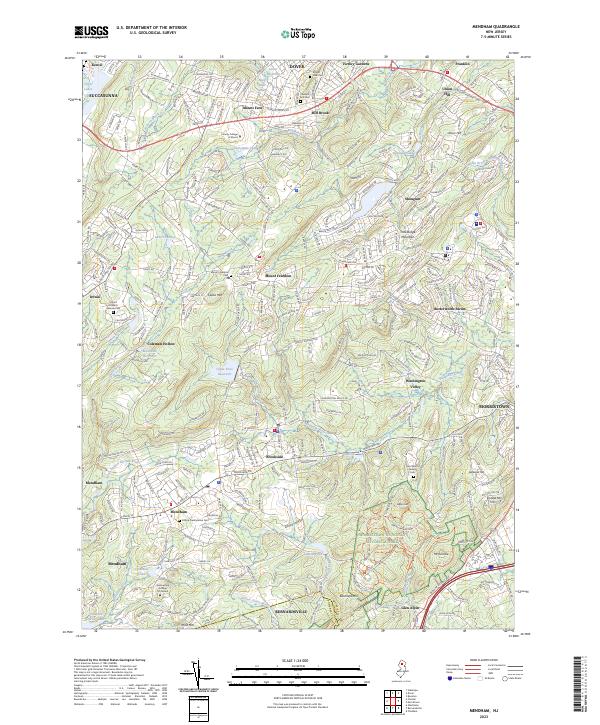 USGS Topographic Map – Mendham