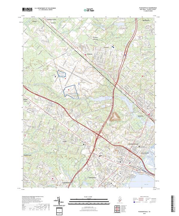 USGS Topographic Map – Pleasantville