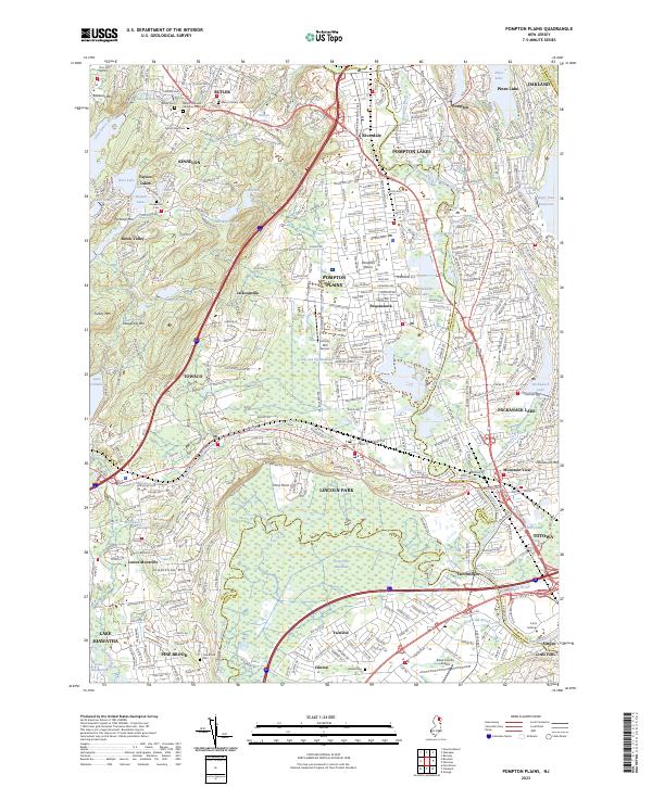 USGS Topographic Map – Pompton Plains