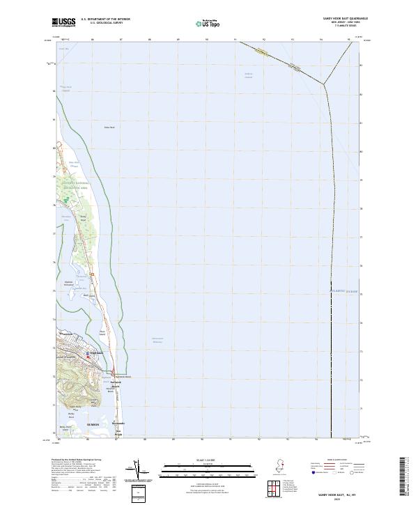 USGS Topographic Map – Sandy Hook East