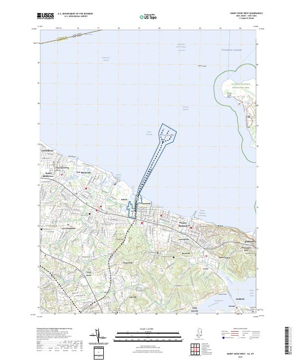 USGS Topographic Map – Sandy Hook West