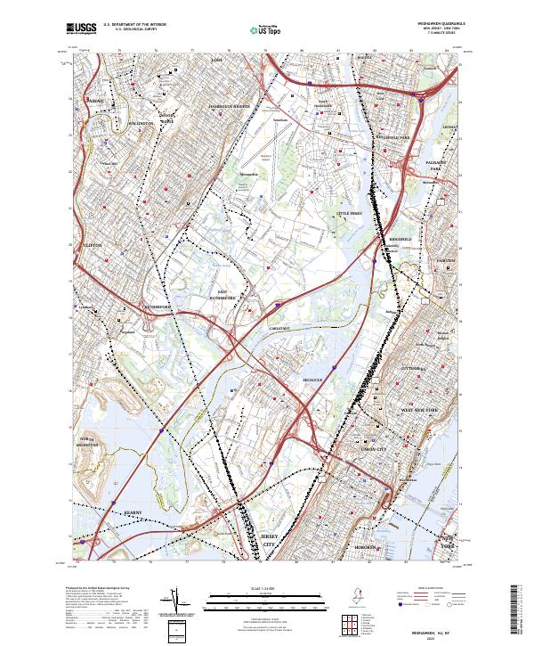 USGS Topographic Map – Weehawken