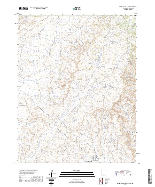 USGS Topographic Map – Adobe Downs Ranch