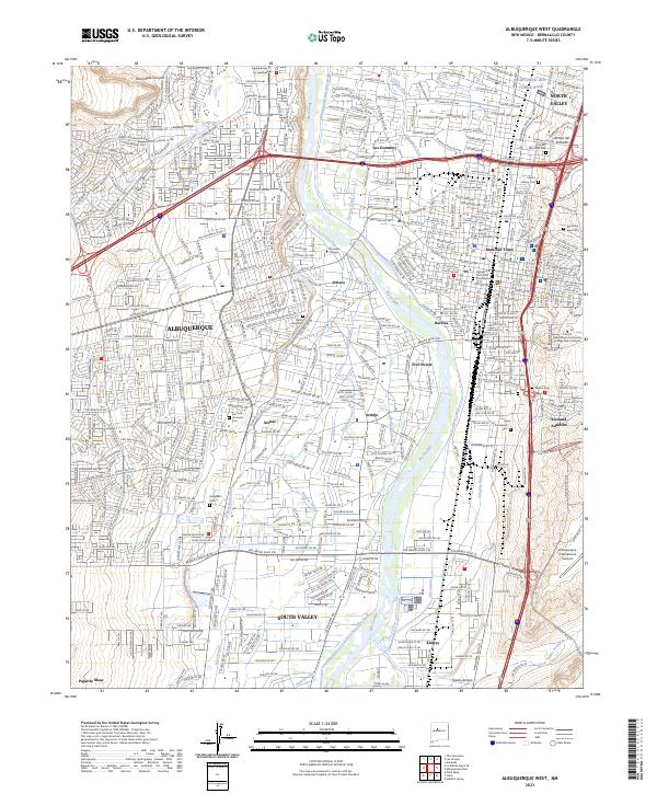 USGS Topographic Map – Albuquerque West