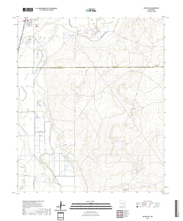 USGS Topographic Map – Artesia NE