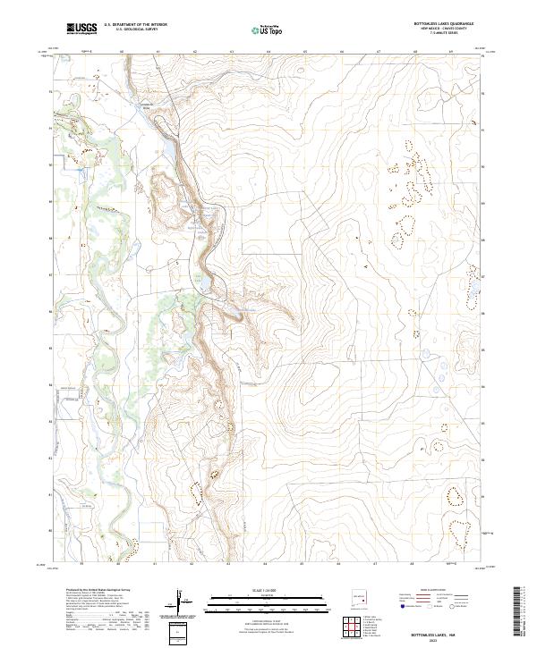 USGS Topographic Map – Bottomless Lakes