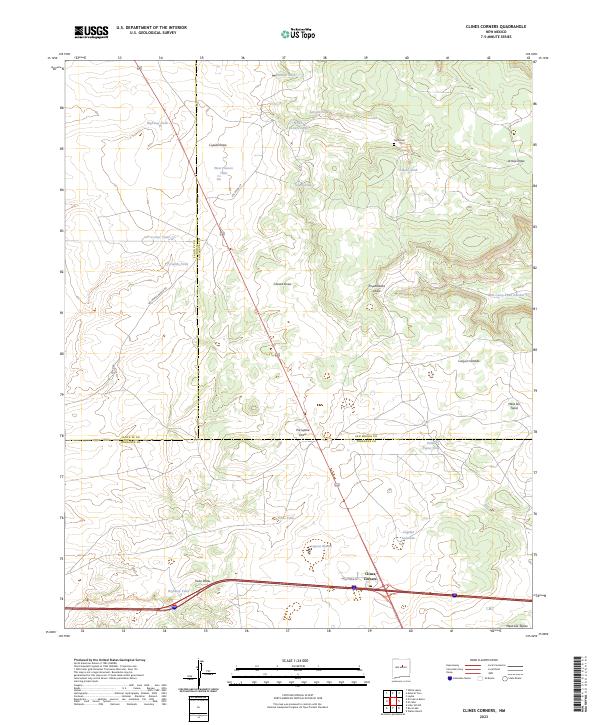 USGS Topographic Map – Clines Corners