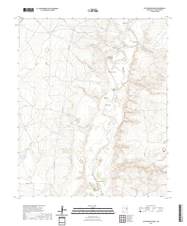 USGS Topographic Map – Cottonwood Draw