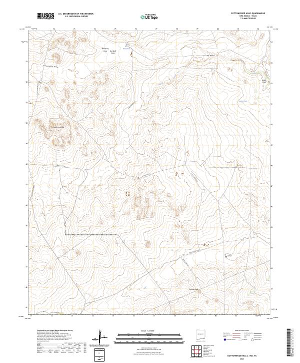 USGS Topographic Map – Cottonwood Hills