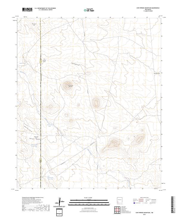USGS Topographic Map – Cow Springs Mountain