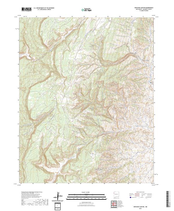 USGS Topographic Map – Crevasse Canyon