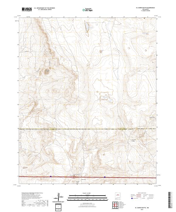 USGS Topographic Map – El Cuervo Butte
