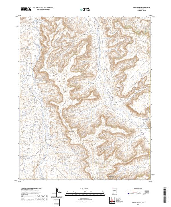 USGS Topographic Map – Fresno Canyon