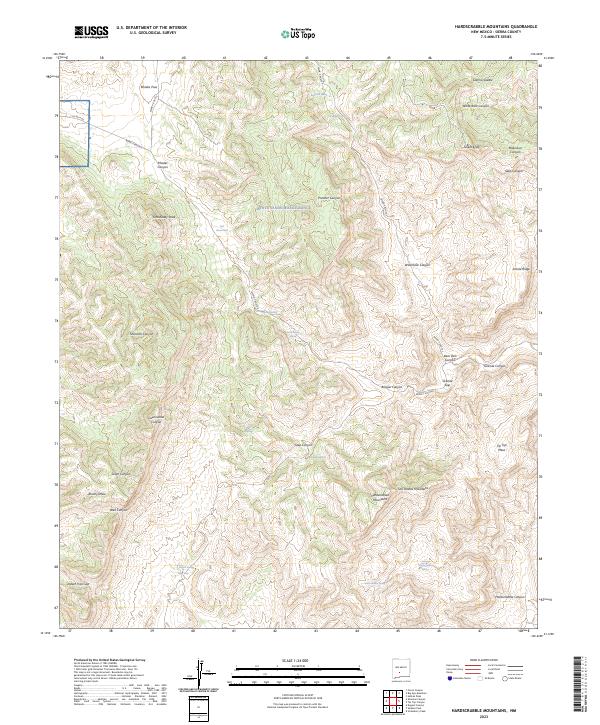USGS Topographic Map – Hardscrabble Mountains