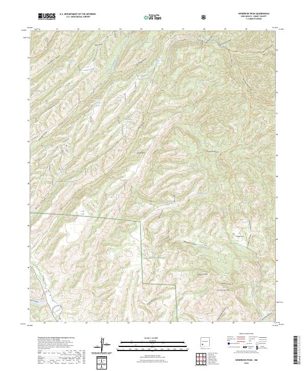 USGS Topographic Map – Hendricks Peak