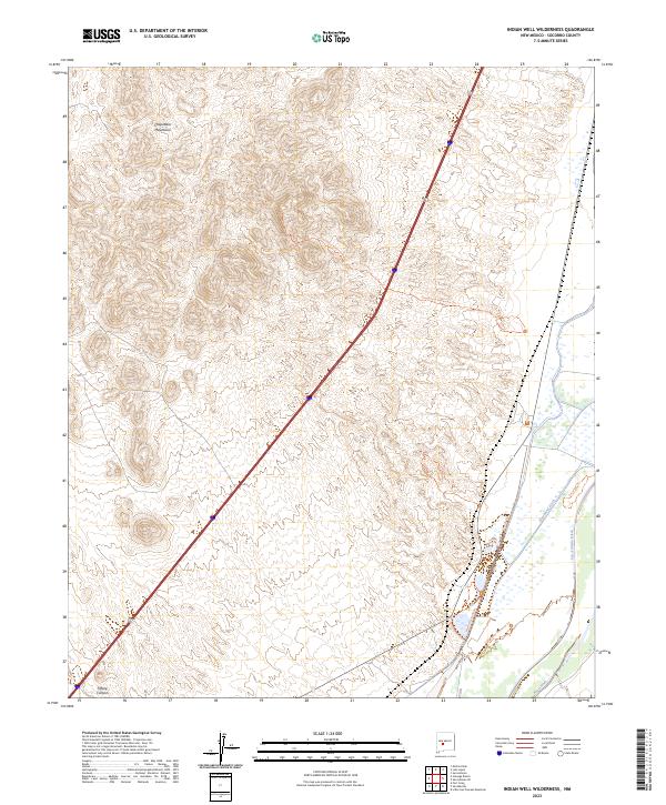 2023 Map of Indian Well Wilderness, 2023 Print
