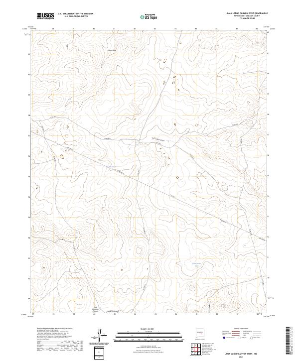 USGS Topographic Map – Juan Largo Canyon West