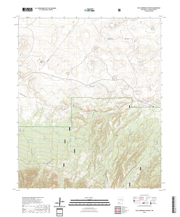 USGS Topographic Map – Kyle Harrison Canyon