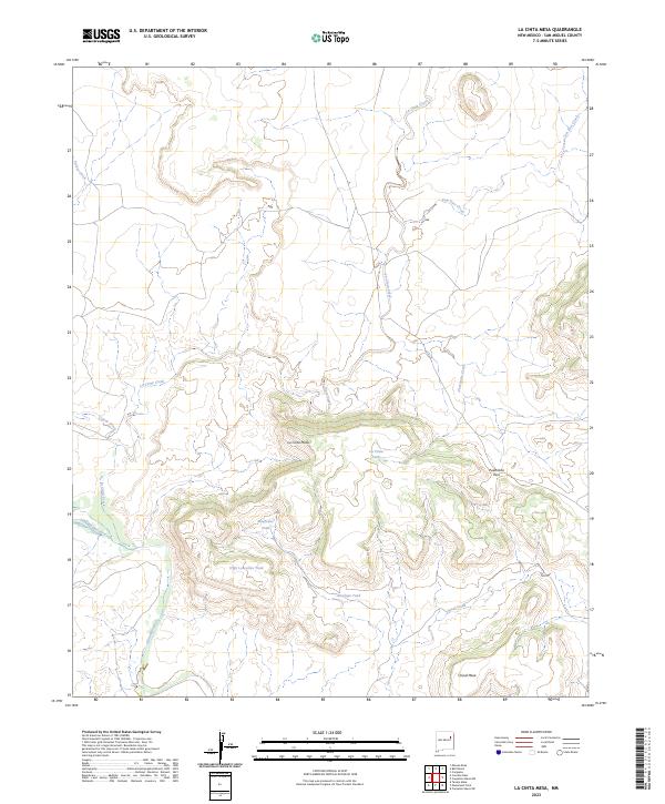 USGS Topographic Map – La Cinta Mesa