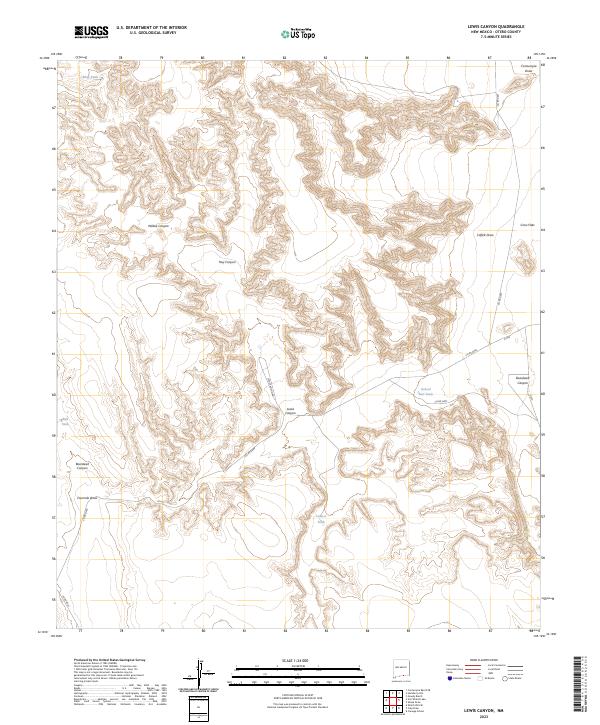 USGS Topographic Map – Lewis Canyon