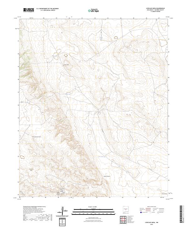 USGS Topographic Map – Lovelace Mesa