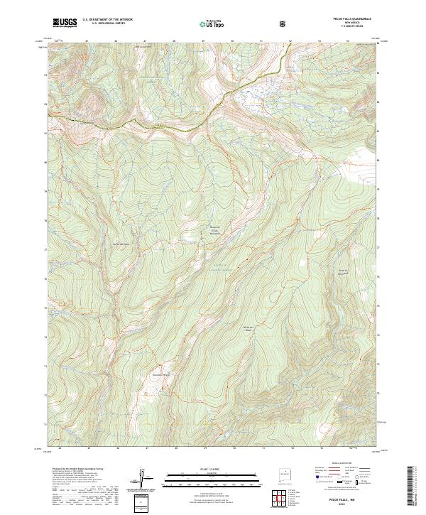 USGS Topographic Map – Pecos Falls