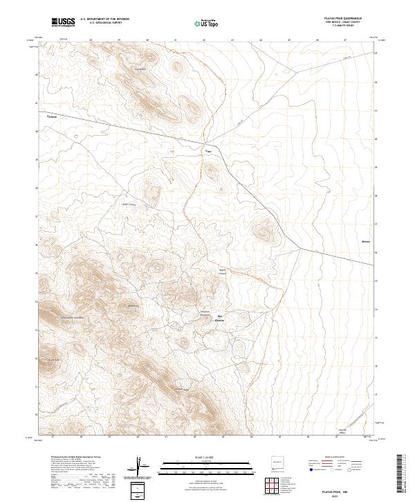 USGS Topographic Map – Playas Peak