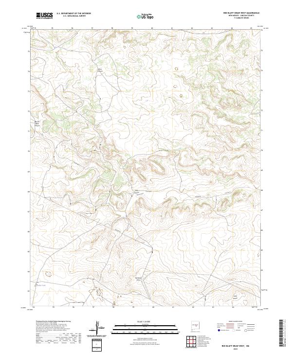 USGS Topographic Map – Red Bluff Draw West
