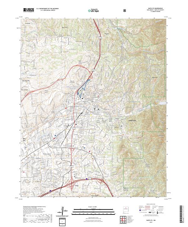 USGS Topographic Map – Santa Fe