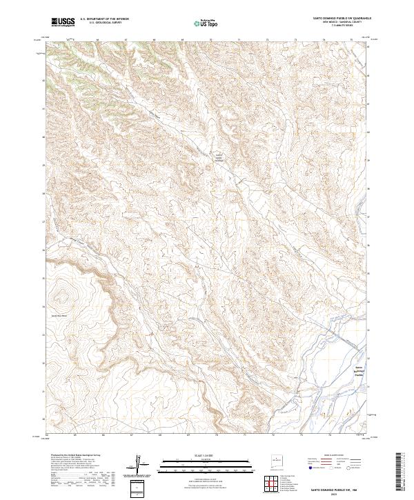 USGS Topographic Map – Santo Domingo Pueblo SW