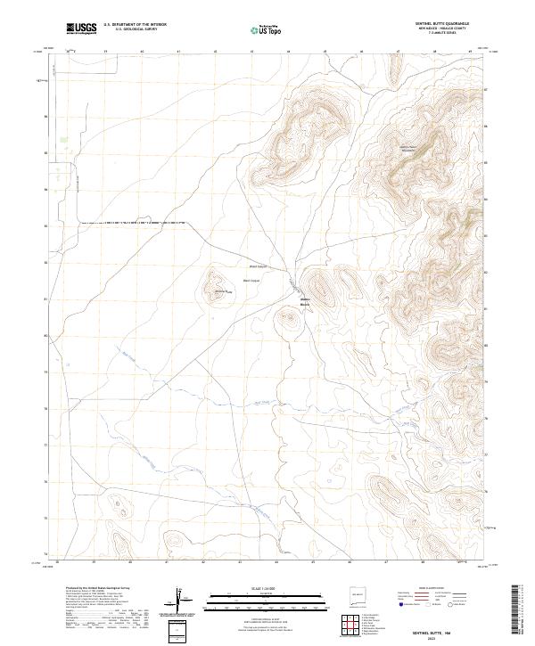USGS Topographic Map – Sentinel Butte